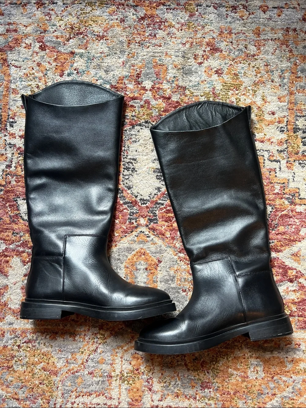 Steve Madden Classic Black Tall Leather Riding Boots
